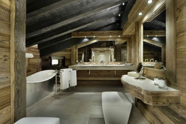 سقف چوبی در خانه‌ های با سبک روستیک